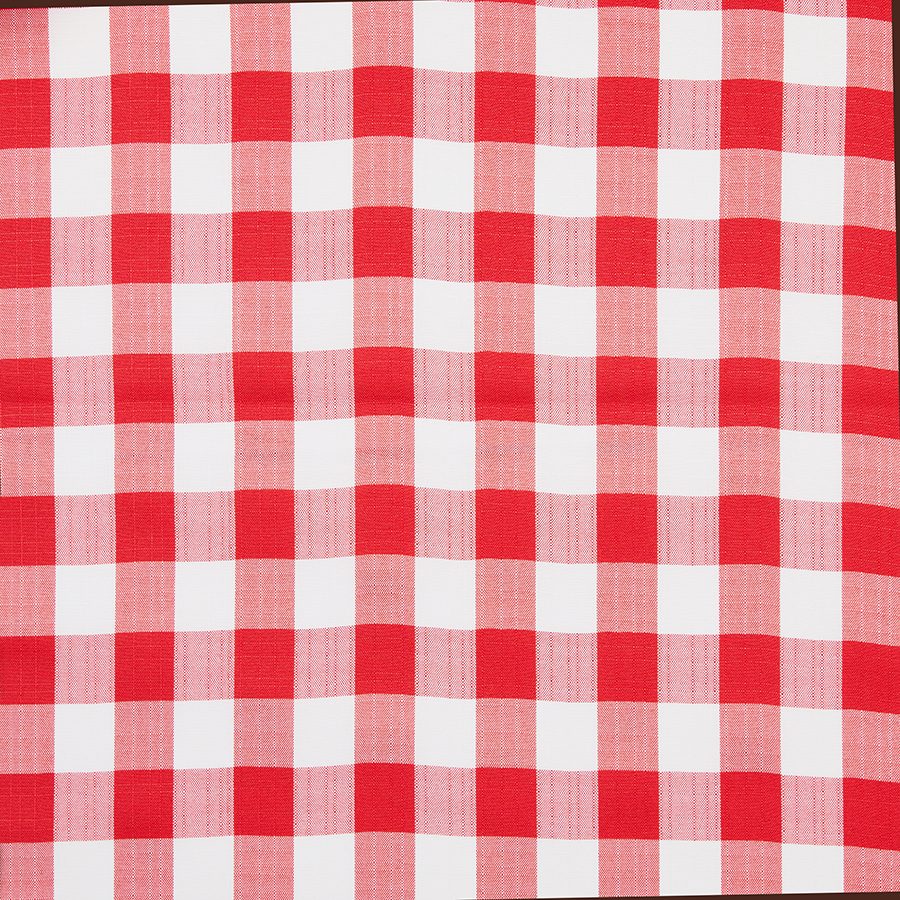 Picnic Check Red tablecloths and overlay